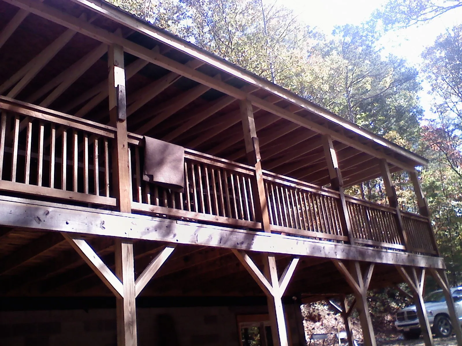 Timber framing under a new elevated porch and deck — Roof Leak Repair in Eudora by Roofing Brothers